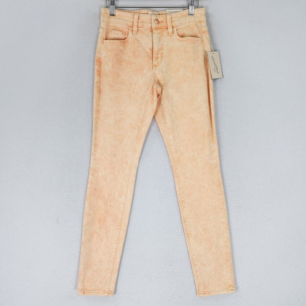 Universal Thread Jeans Womens 0 Orange High Rise Skinny 25 Acid Wash NEW Stretch